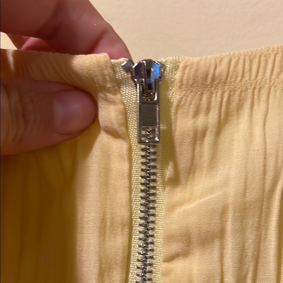 Womens Beulah Yellow Ruffled Tie Front Puff Sleeve Mini Dress - Picture 10 of 10